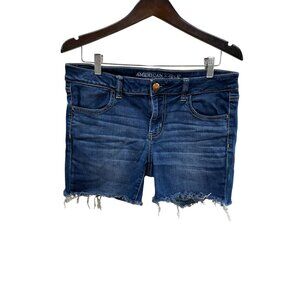 American Eagle Outfitters Womens Super Stretch Denim Shorts Size 10 Long 5"